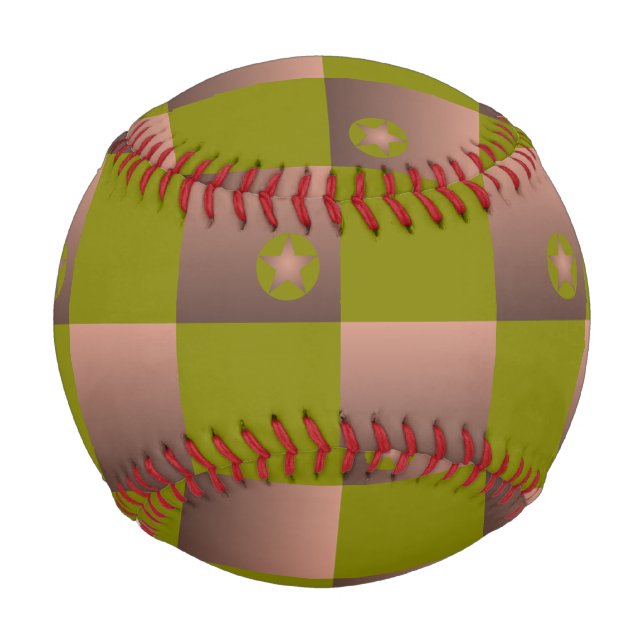 Chequered pattern in brown and olive green baseball (Front)