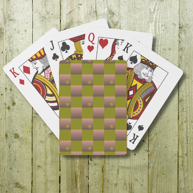 Chequered pattern in brown and olive green playing cards (Creator Uploaded)