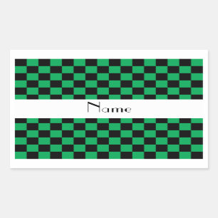 Chequered pattern in green.png rectangular sticker