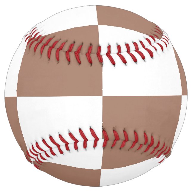 Chequered Pattern in White and Mocha Mousse Softball (Front)