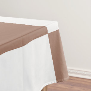Chequered Pattern in White and Mocha Mousse Tablecloth
