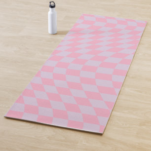 Chequered Pattern Lilac Pink Check Chequerboard Yoga Mat