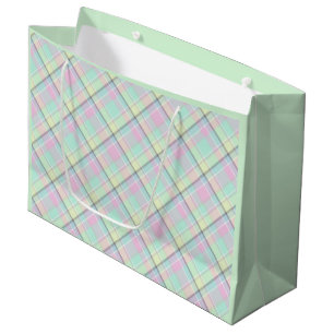 Chequered pattern of caramel colours. large gift b bag