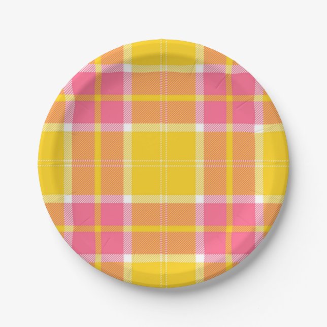 Chequered pattern paper plate (Front)