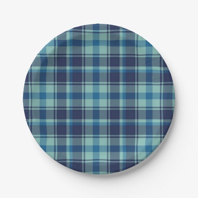 Chequered pattern paper plate (Front)