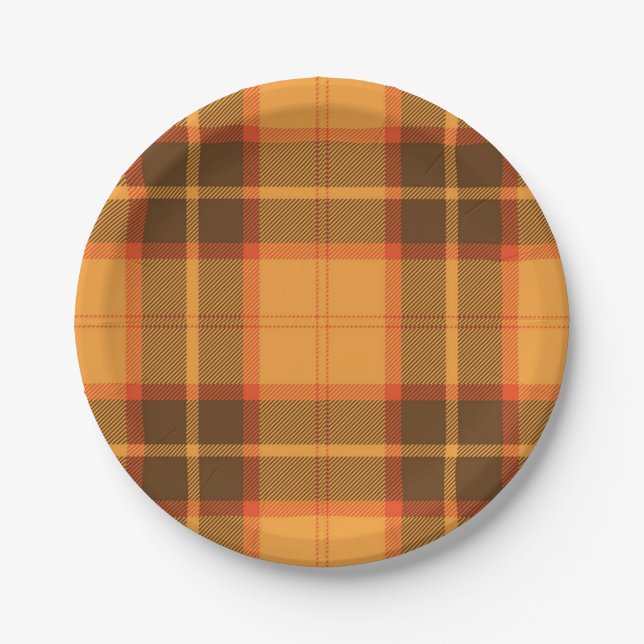 Chequered pattern paper plate (Front)