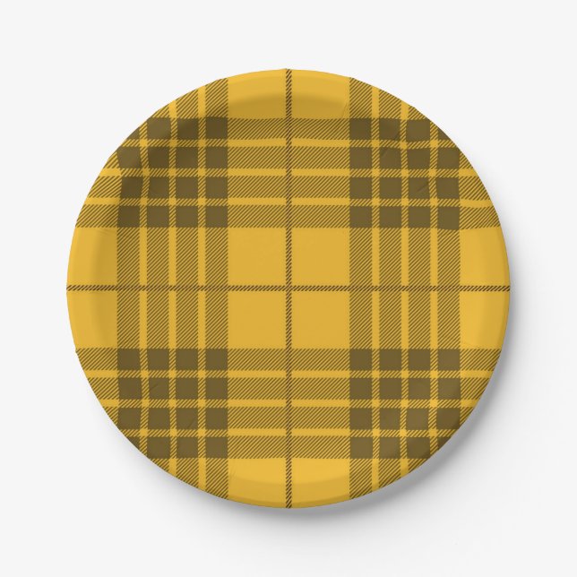 Chequered pattern paper plate (Front)