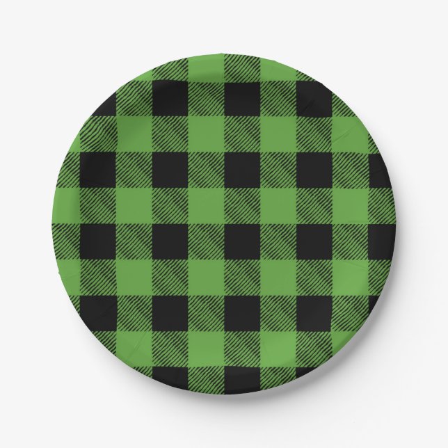 Chequered pattern paper plate (Front)