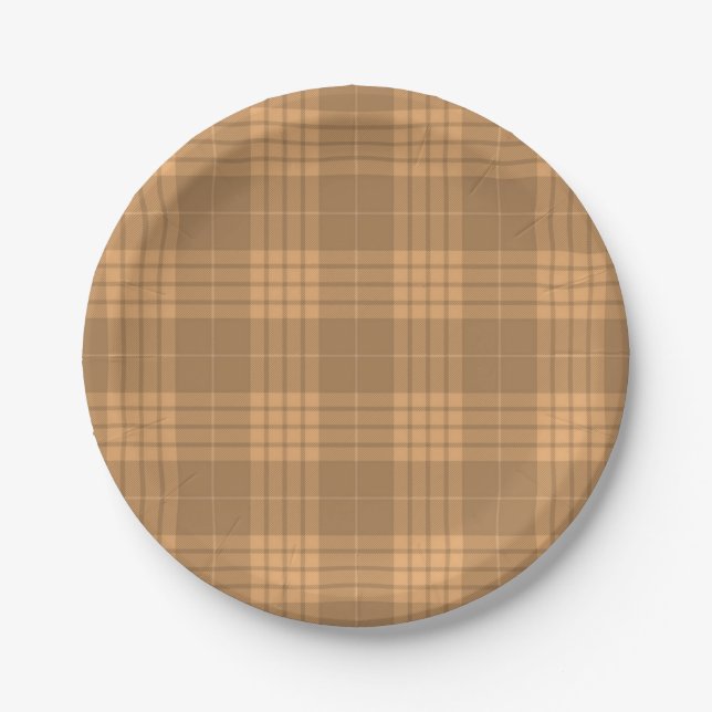Chequered pattern paper plate (Front)