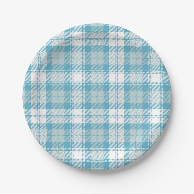 Chequered pattern paper plate (Front)