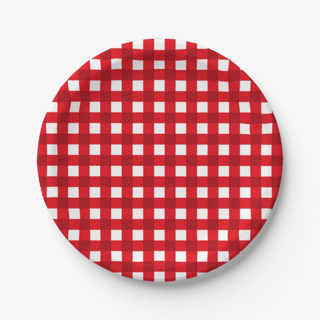 Chequered pattern paper plate (Front)