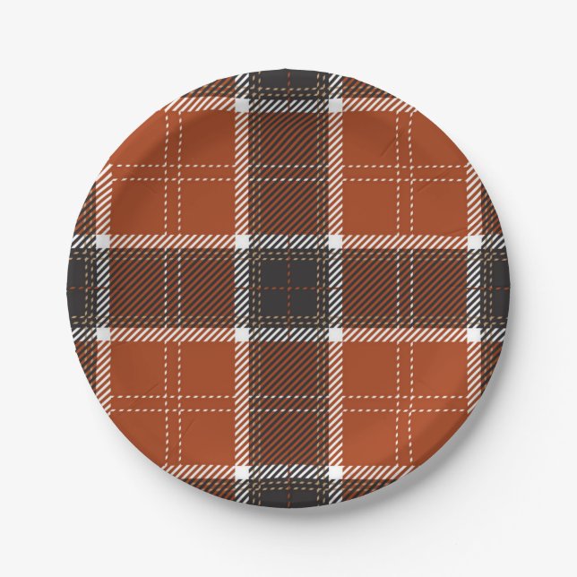 Chequered pattern paper plate (Front)