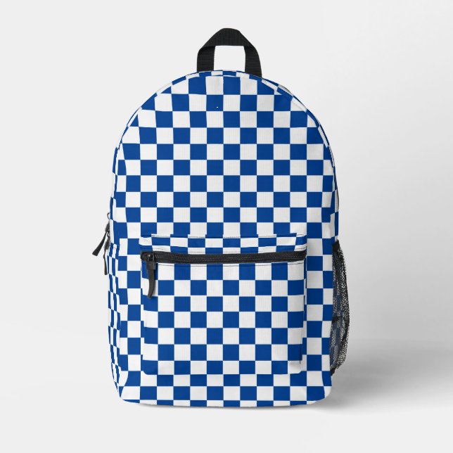 Chequered Pattern Printed Backpack (Front)