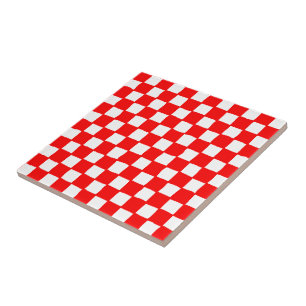 chequered pattern (red) tile
