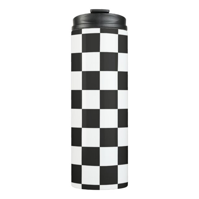 Chequered pattern thermal tumbler (Front)