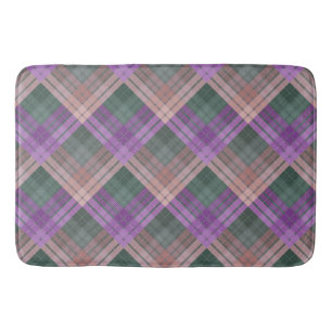 Chequered pattern with zig zag colouring bath mat