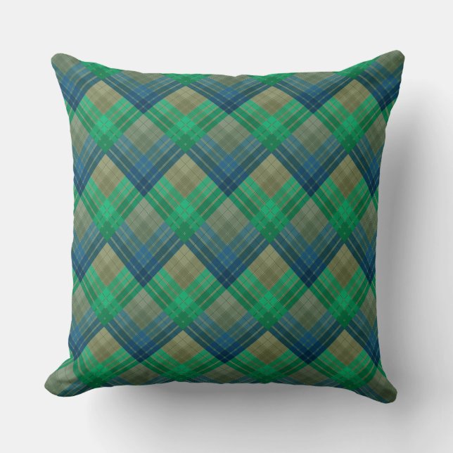 Chequered pattern with zig zag colouring cushion (Front)
