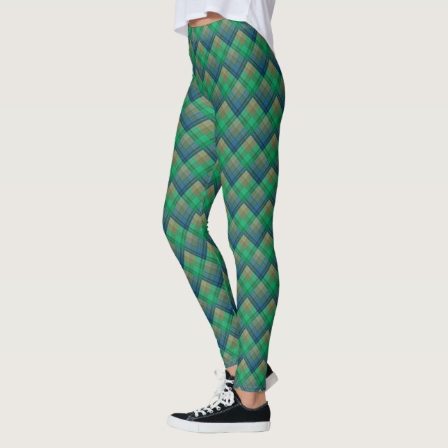 Chequered pattern with zig zag colouring leggings (Left)