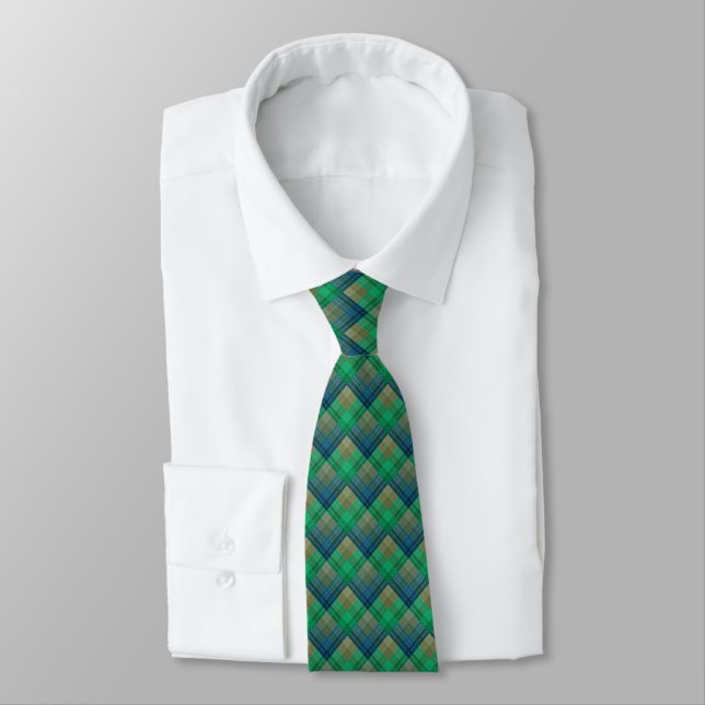 Chequered pattern with zig zag colouring tie (Tied)