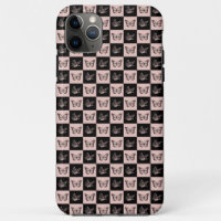 Chequered Pink and Black Butterfly Pattern