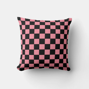 Chequered Pink and Black  Cushion