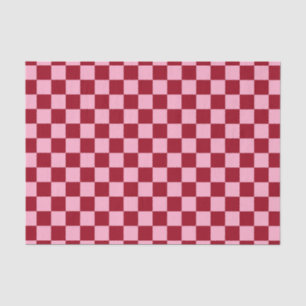 Chequered Pink and Burgundy Tissue Paper