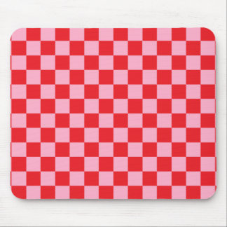 Chequered Pink and Red Mouse Pad