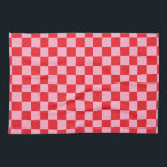 Chequered Pink and Red Tea Towel<br><div class="desc">Abstract digital art of pink and red squares in a chequered formation.</div>