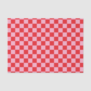 Chequered Pink and Red Tissue Paper