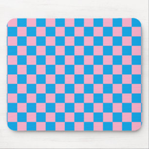 Chequered Pink and Turquoise Mouse Pad