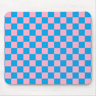 Chequered Pink and Turquoise Mouse Pad