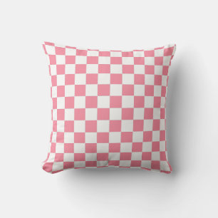 Chequered pink and White  Cushion