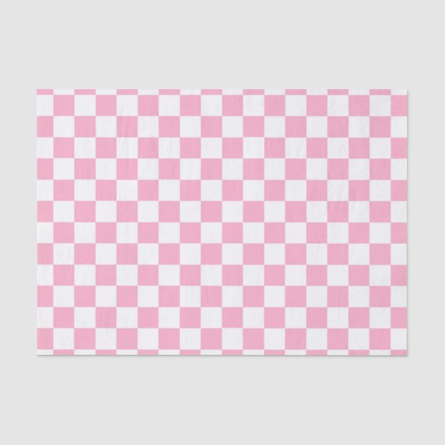 Chequered Pink and White Tissue Paper (Front)