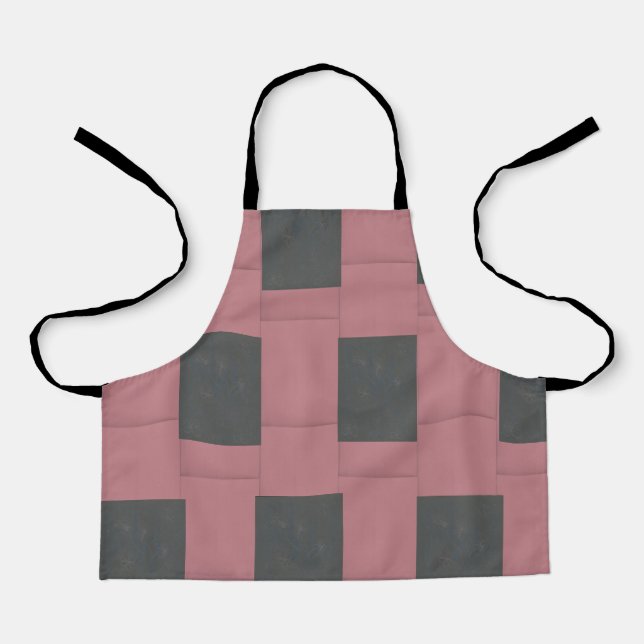 Chequered Pink Flower Abstract    Apron (Front)