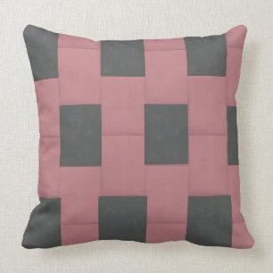 Chequered Pink Flower Abstract Cushion