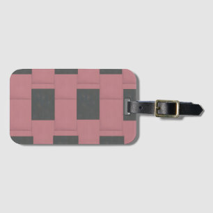 Chequered Pink Flower Abstract    Luggage Tag