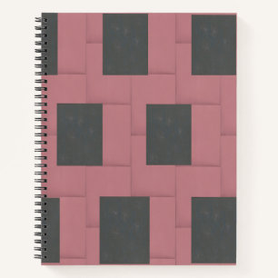 Chequered Pink Flower Abstract   Notebook