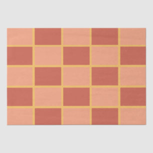 Chequered Pink Red Chequered Square Pattern Tissue Paper