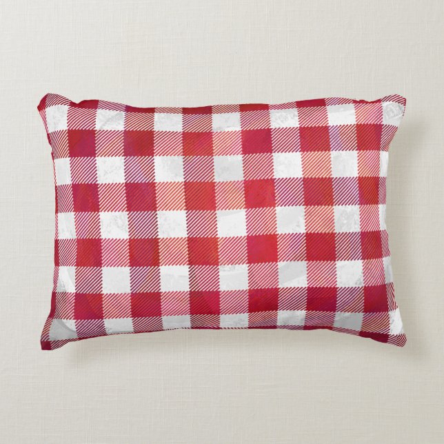 Chequered Plaid Black And White Decorative Cushion (Front)