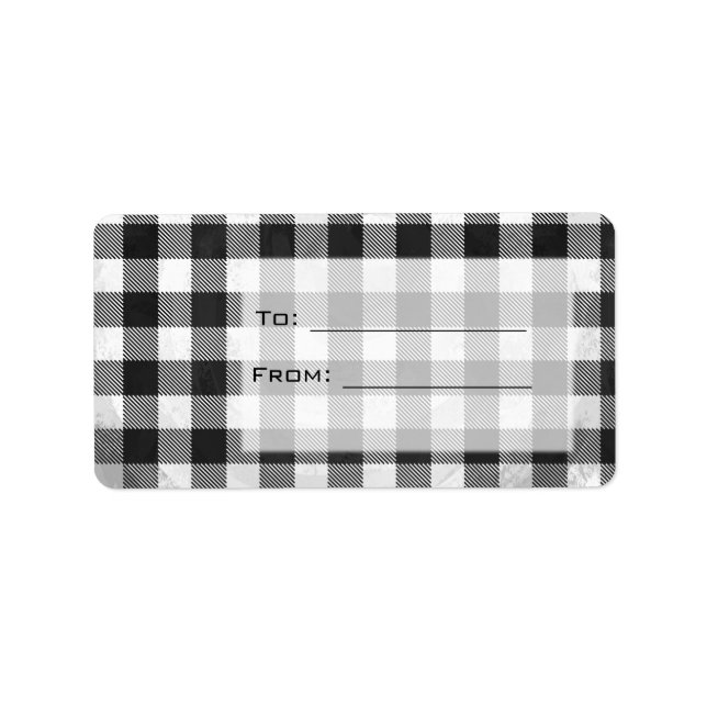 Chequered Plaid Black And White Label (Front)