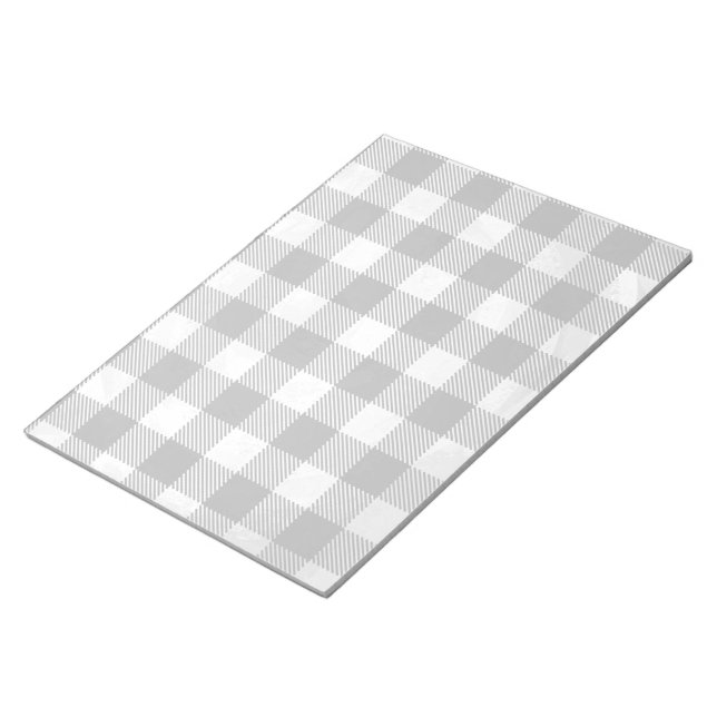 Chequered Plaid Black And White Notepad (Angled)