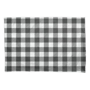 Chequered Plaid Black And White Pillowcase
