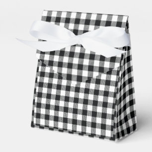 Chequered Plaid Black and White Plaid Favour Box