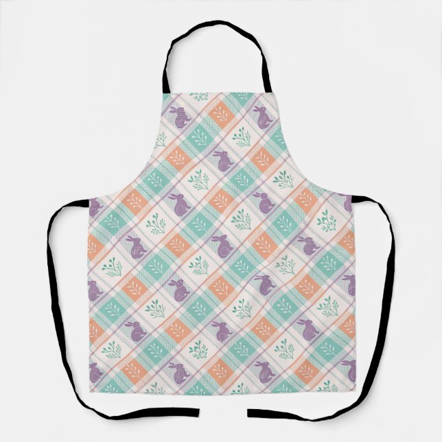 Chequered Plaid Easter   Apron (Front)