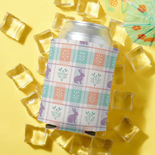 Chequered Plaid Easter Can Cooler