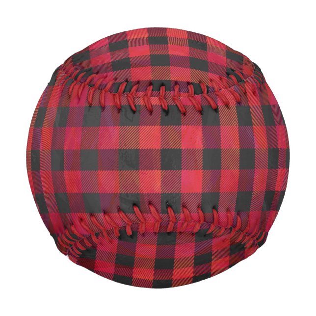 Chequered Plaid Red and Black Baseball (Back)