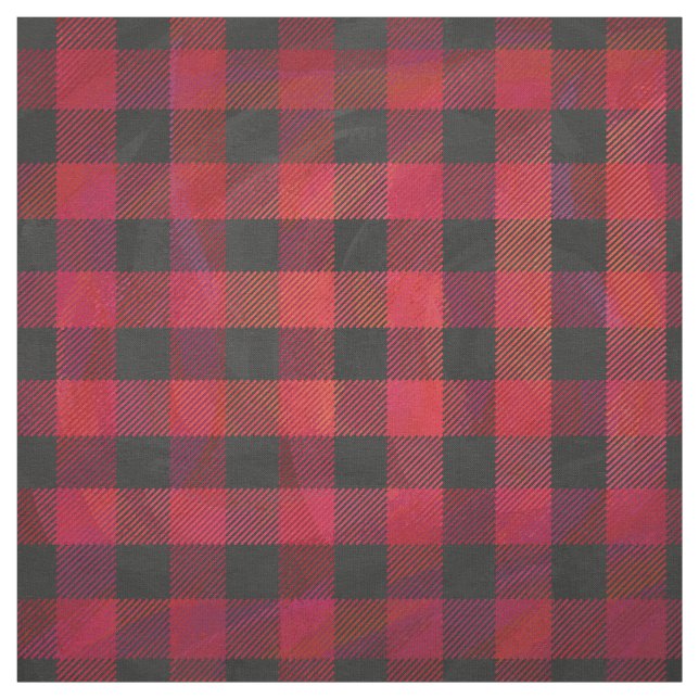 Chequered Plaid Red and Black Fabric (Swatch)