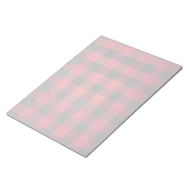 Chequered Plaid Red and Black Notepad (Angled)