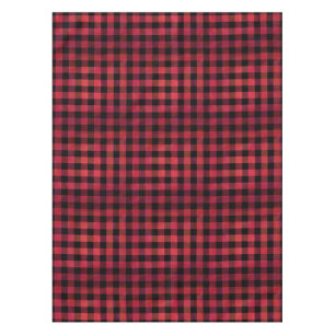 Chequered Plaid Red and Black Tablecloth