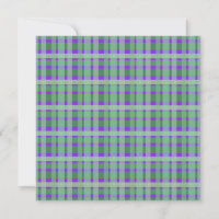 Chequered Plaid Tartan Green Stripes On Purple